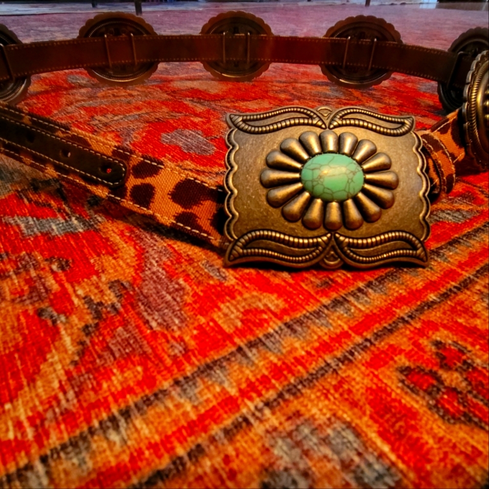 Ariat Cabochon Leopard Print Belt